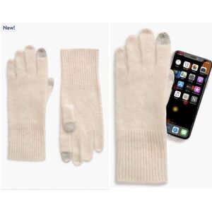 NEW Women's Nordstrom Brushed Cashmere Tech Gloves One Size  in Beach Beige